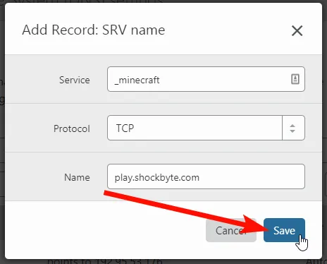 creating an srv record with subdomain on cloudflare