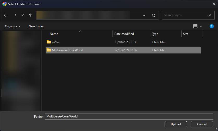 uploading a folder via sftp