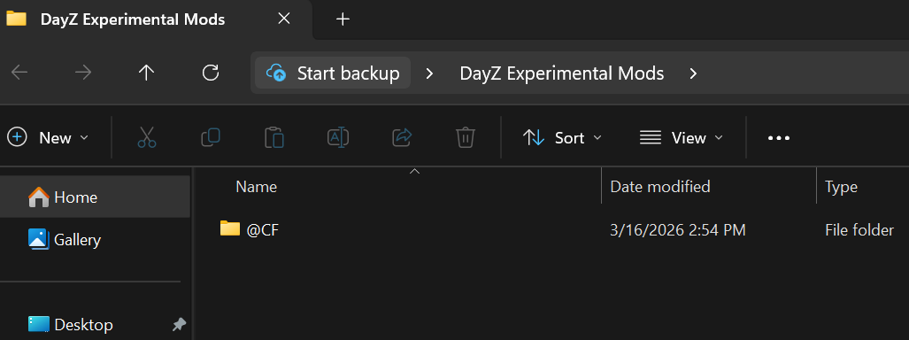 Mod folders copied to a new Desktop folder