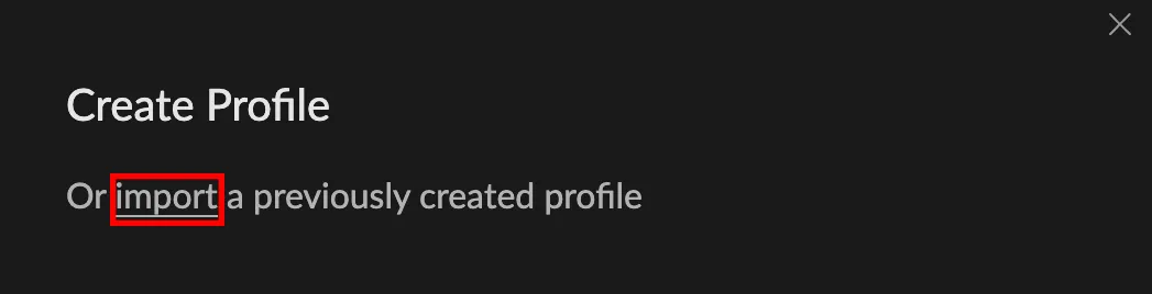 Importing a profile in CurseForge.