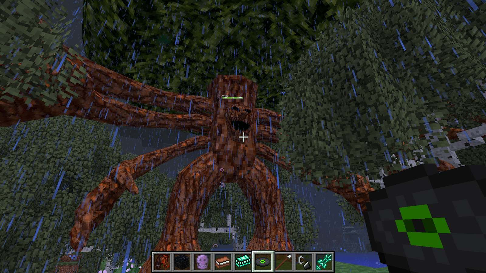 A screenshot showing an Ent trying to attack the player