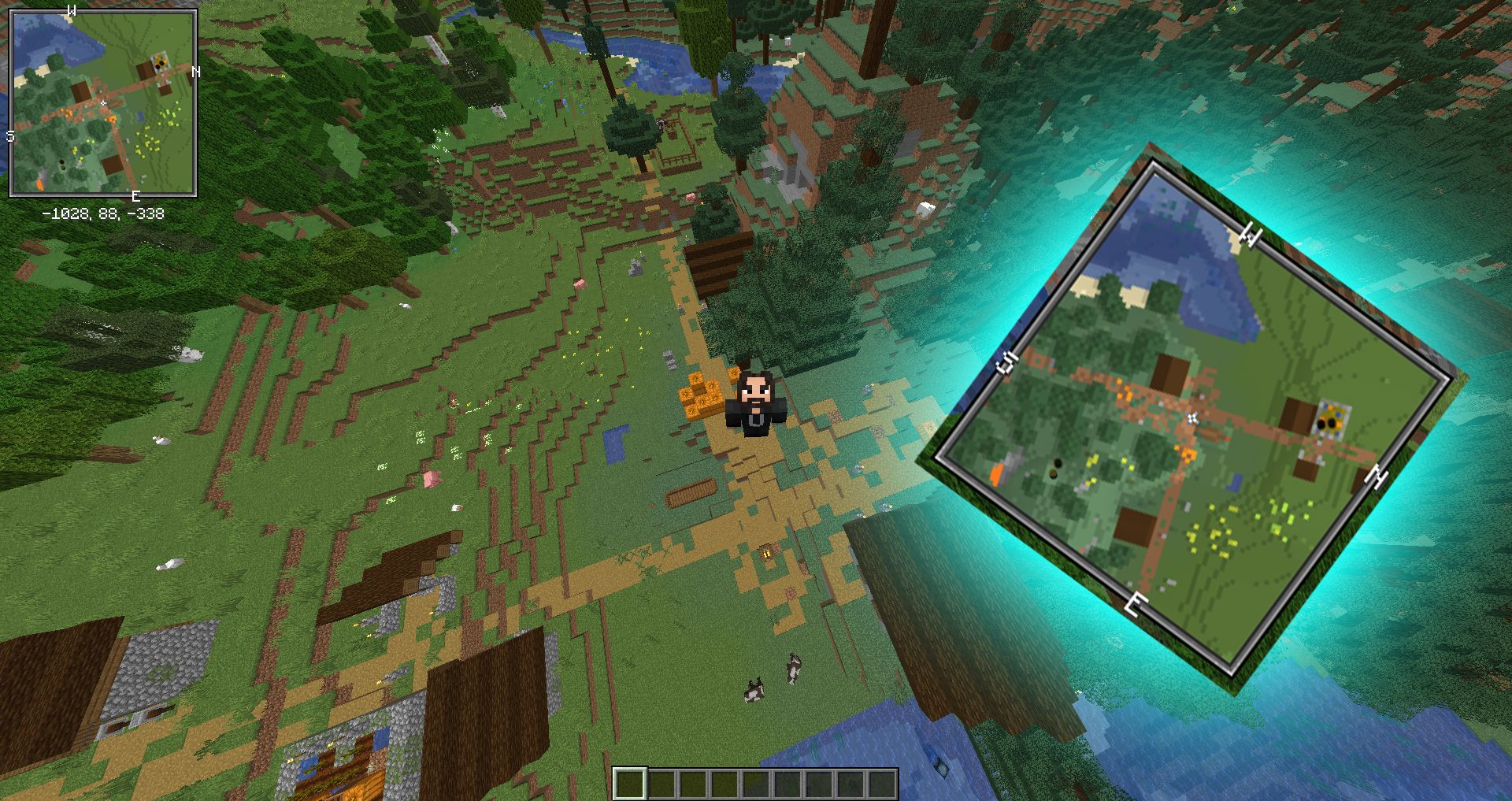 A screenshot from gameplay showing the minimap in the top left corner with a zoomed in copy edited over for better viewing