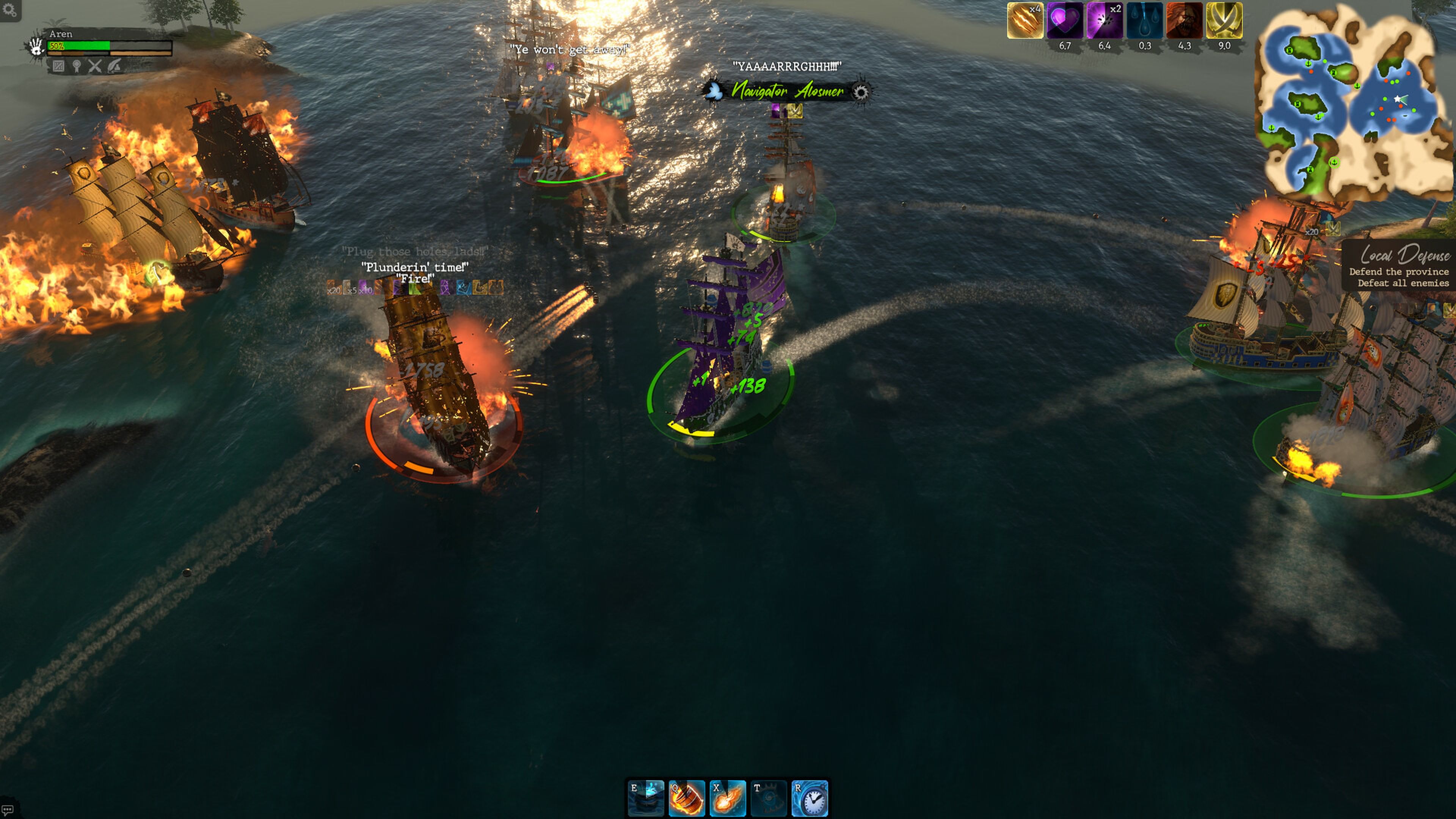 ships battling