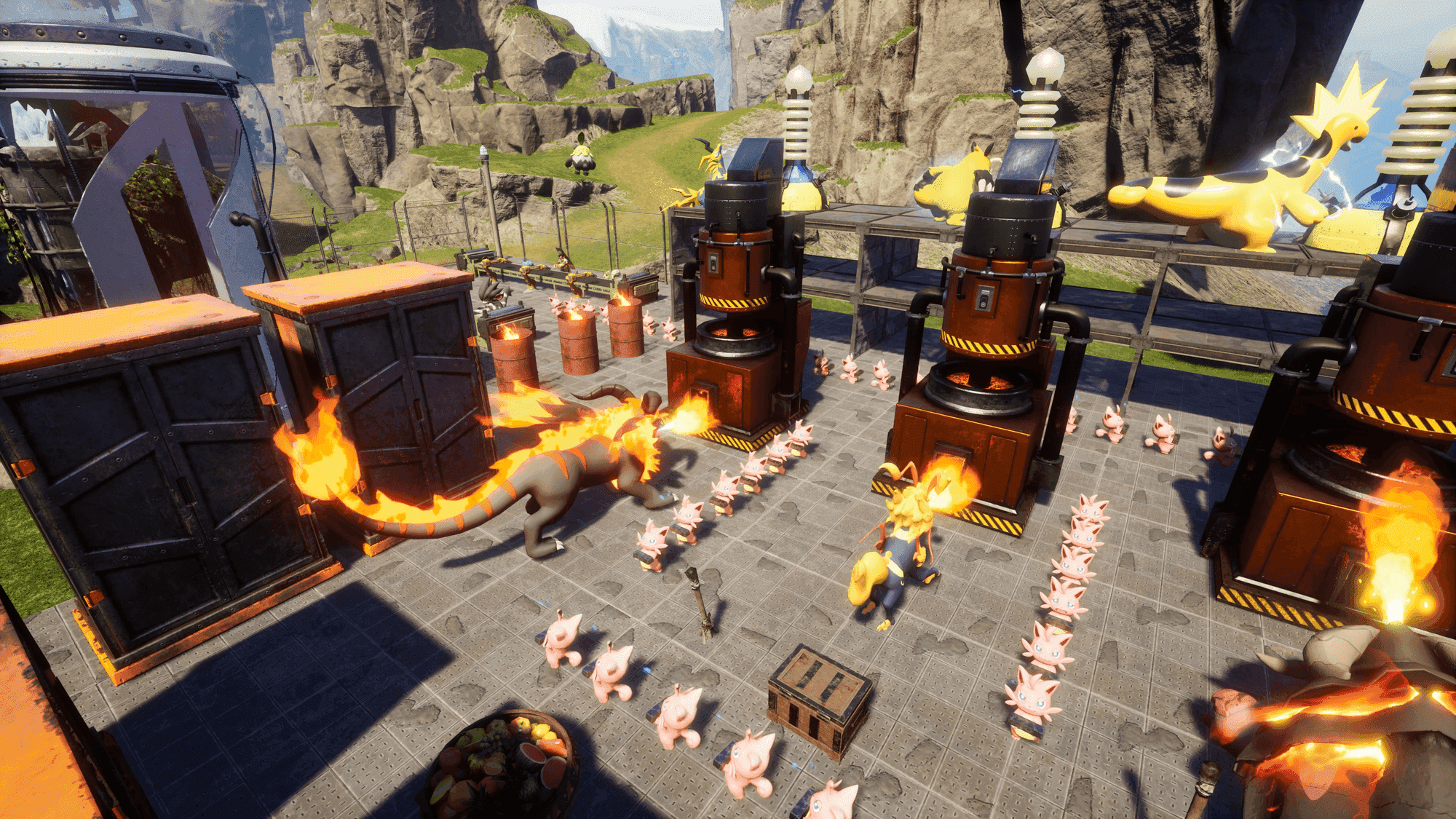 A player's factory base in Palworld