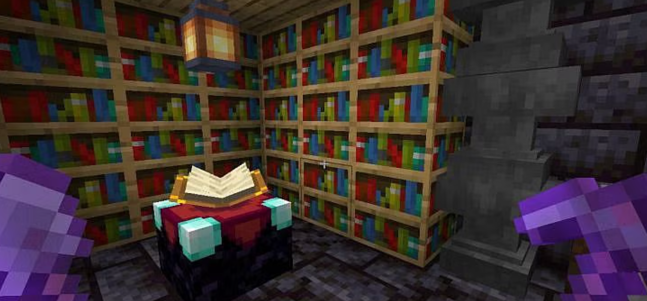 Silk touch pickaxe used to hold a Level 30 enchantment table