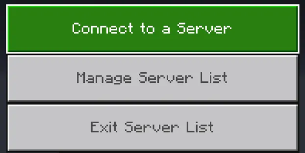 Connecting to a Minecraft Bedrock server.