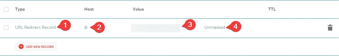 creating url redirect record
