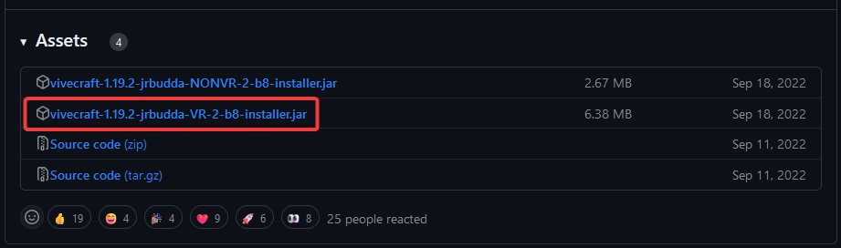 Click the installer.jar file you'd like to download to begin downloading it