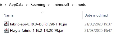 installing hywla to a fabric minecraft client