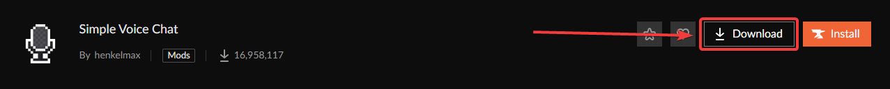 Downloading Simple Voice Chat from CurseForge.